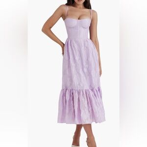 House of CB Mira organza corset midi dress